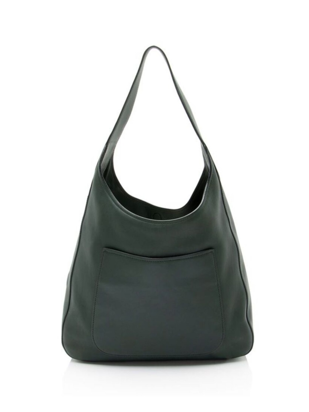 Prada Vitello Corsica Smeraldo Green Leather Hobo Shoulder Bag 1BC013 - Picture 4 of 14